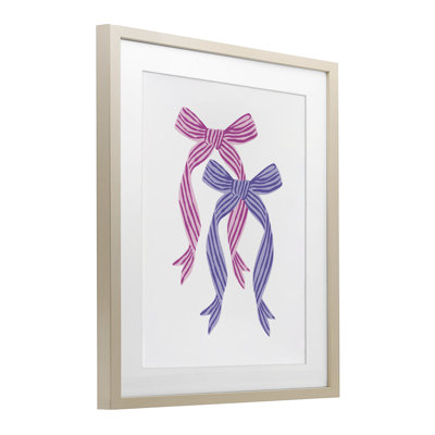 Imprimé sous verre à double nœud rose et mauve, design par Krissy Mast