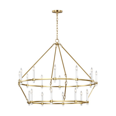 20 - Light Dimmable Wagon Wheel Chandelier