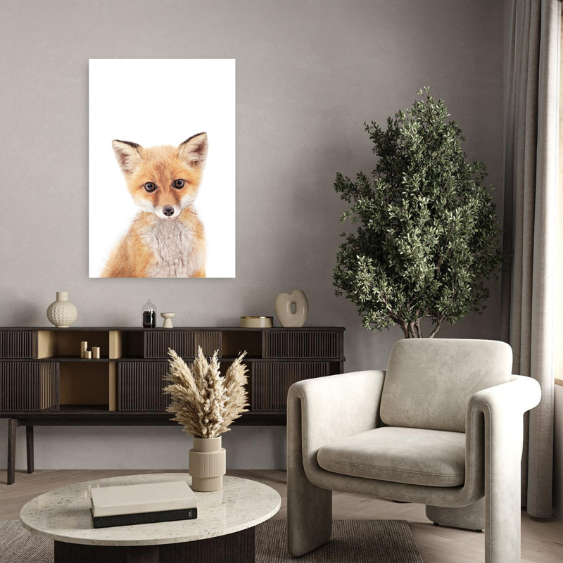 Baby Fox Contemporary Fox Forest Wall Art Print, 91.44cm H x 60.96cm W