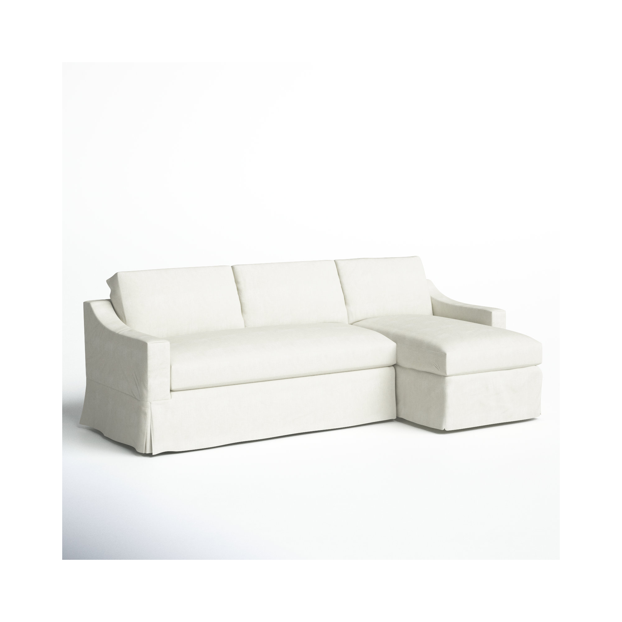 Cranbrook Upholstered L-Sectional, Bayou Off White Canvas, Right Hand Facing