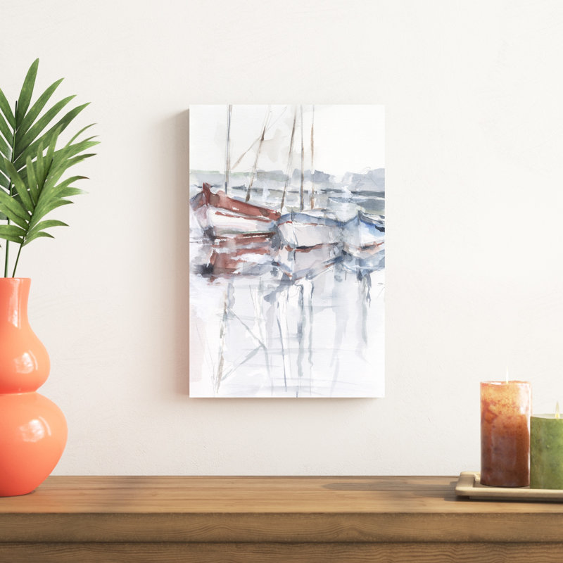 Watercolor Harbor Study II, H 18 po x l 12 po x P 1,25 po