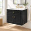 Meuble-lavabo mural de 61 cm (24 po) avec lavabo en céramique, armoire à 2 portes avec tiroir basculant, charnières à fermeture amortie et dos ouvert, noir-1140849955