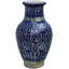 Vase de table intérieur / extérieur bleu / blanc 9,5 po