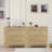 Set of 2 3-Drawer Rattan Storage Cabinets with Solid Wood Legs