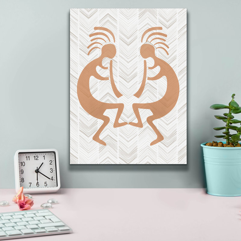«Kokopelli F» par Erin Clark, art mural sur toile, H 16 po x l 12 po x P 0,75 po