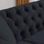 Canapé Chesterfield 58,8 po en velours noir pour salon, canapé 2 places capitonné avec accoudoirs roulés et tête de clou-438668898