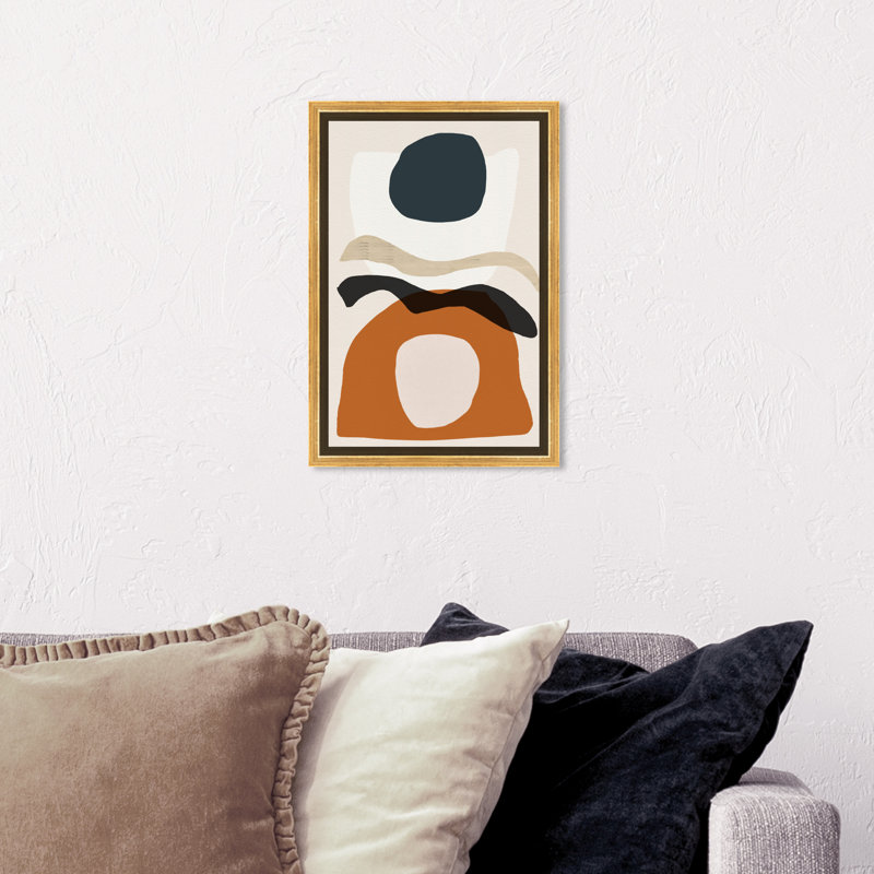 Abstrait La Afrique Meridionel - reproduction d'art sur toile, Encadrement doré, H 54 po x l 36 po x P 1,5 po