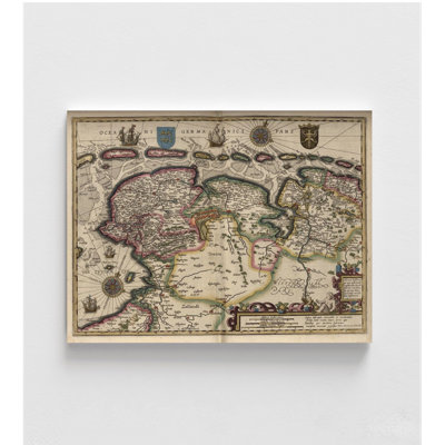 Map Of The Area East Of The Zuiderzee In The Netherlands, Antique Netherlands Map, Zuiderzee Poster Print, Rustic European Map Poster