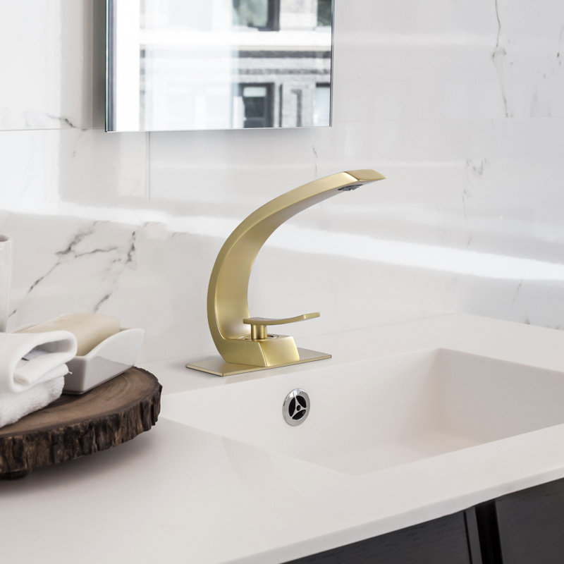 Single-Hole Single-handle Bathroom Faucet, Brushed Gold