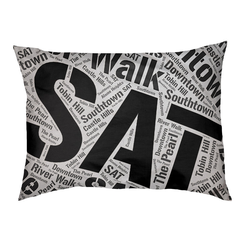 Coussin de chien « districts », Moyen (H 9,5 po x l 28 po x P 18 po), Noir, San Antonio