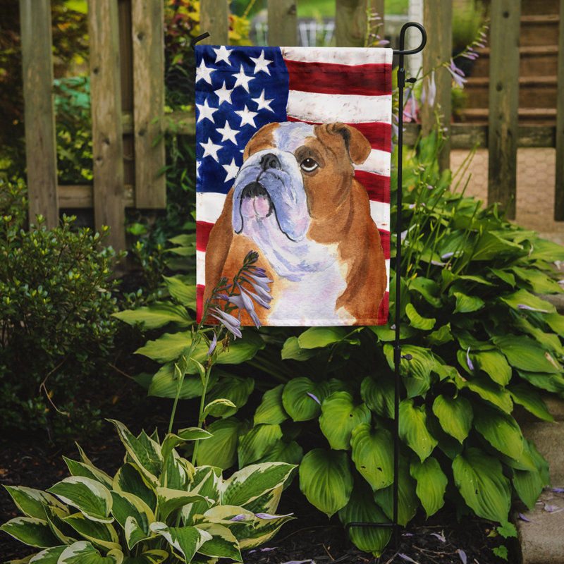2 côtés en polyester de 2 côtés american drapeau de jardin, Bulldog 5