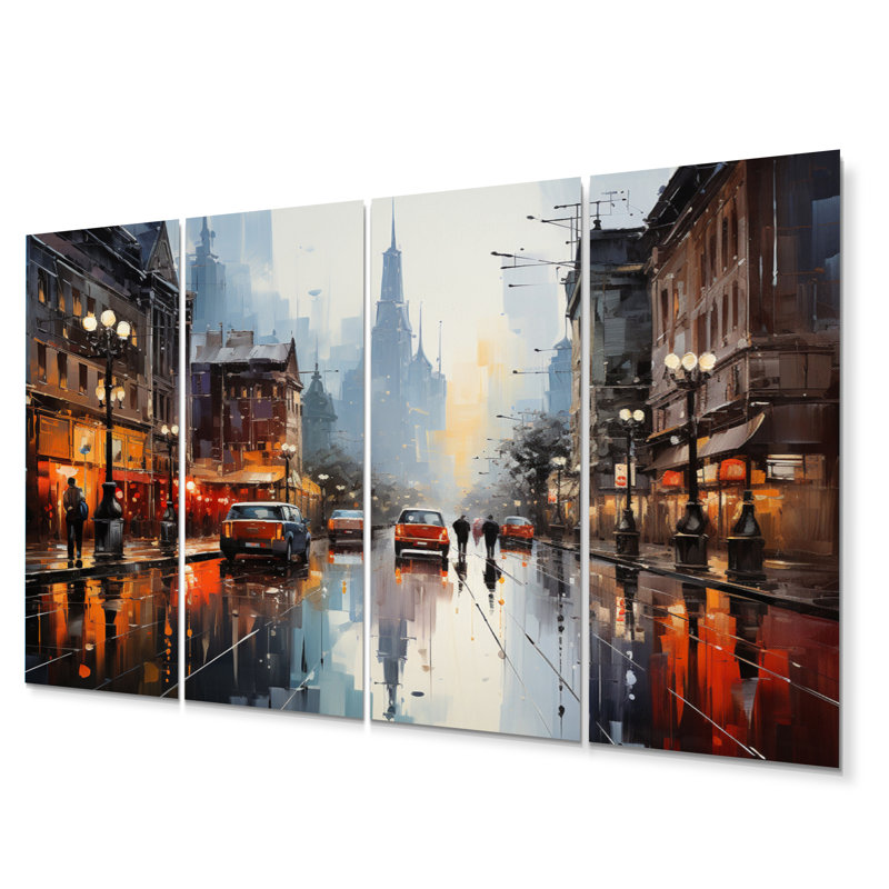 Danemark, paysage urbain Symphony I - ensemble de décorations murales en métal Cityscapes