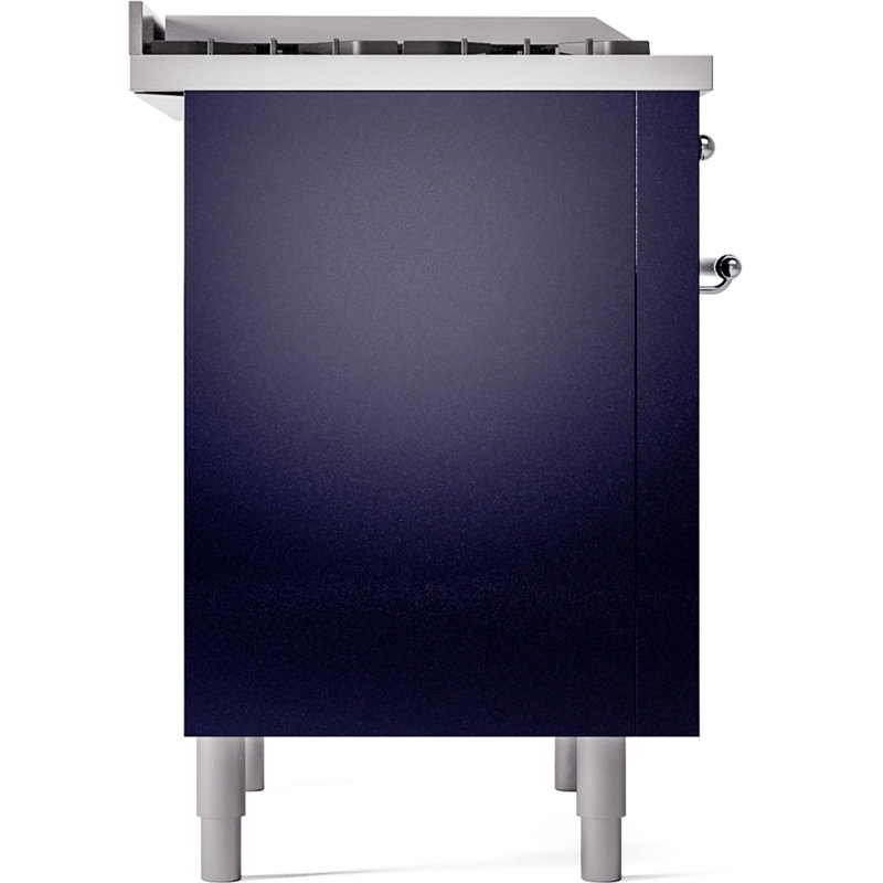 ILVE Nostalgie II 36 Dual Fuel Range, knobs, Midnight Blue/Chrome, Natural Gas