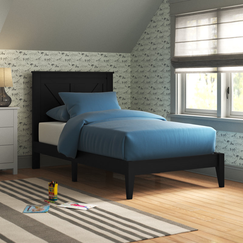 Marksbury Solid Wood Platform Bed, Black, Twin