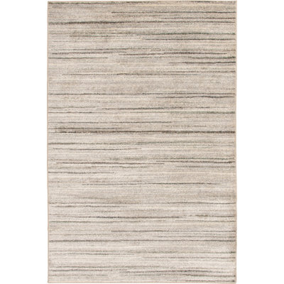 Tapis d'intérieur en polypropylène taupe / bleu Vagues Beachcrest Home ™