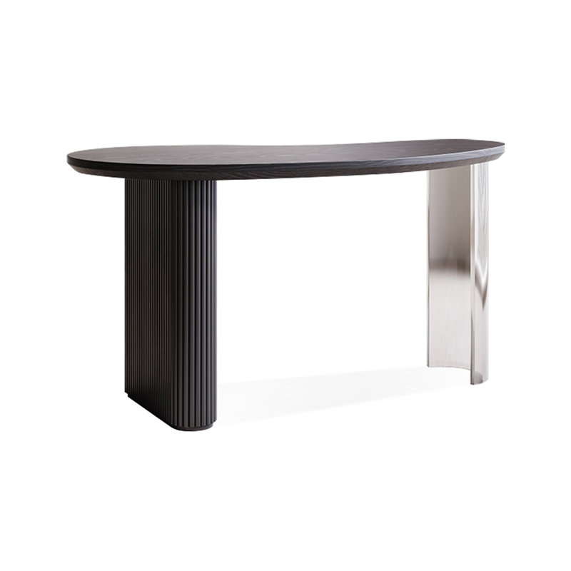 Bureaux noirs en bois massif de forme libre, H 1,97 po x l 62,99 po x P 27,56 po
