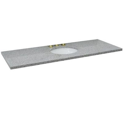 Ovate 61'' Granite Single Bathroom Vanity Top with Sink