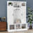 All-In-One Hall Tree With Adjustable Shelves, Arched Storage Bench With Dual Side Cabinets, Entryway Organizer With 7 Hooks-333634233