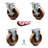 5 Inch High Temp Phenolic Wheel Swivel Top Plate Caster Set with 2 Brake 2 Rigid