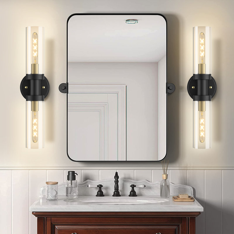  Luminaires de salle de bain à 2 lumières à intensité variable pour salle de bain