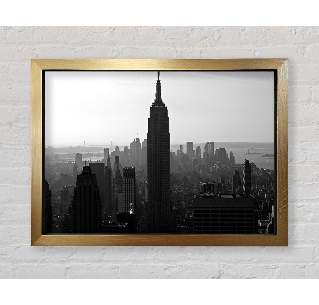 Empire State Building B N W Morning - Einzelner Bilderrahmen Kunstdrucke