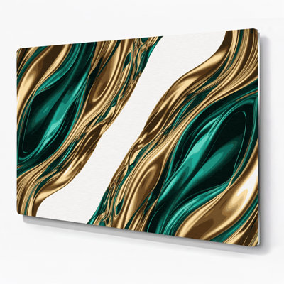 Gradient Abstract 61, art mural en métal vert