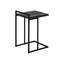 Table pour chambre à coucher, stratifié noir, table d'appoint contemporaine à structure métallique solide, finition stratifiée, base