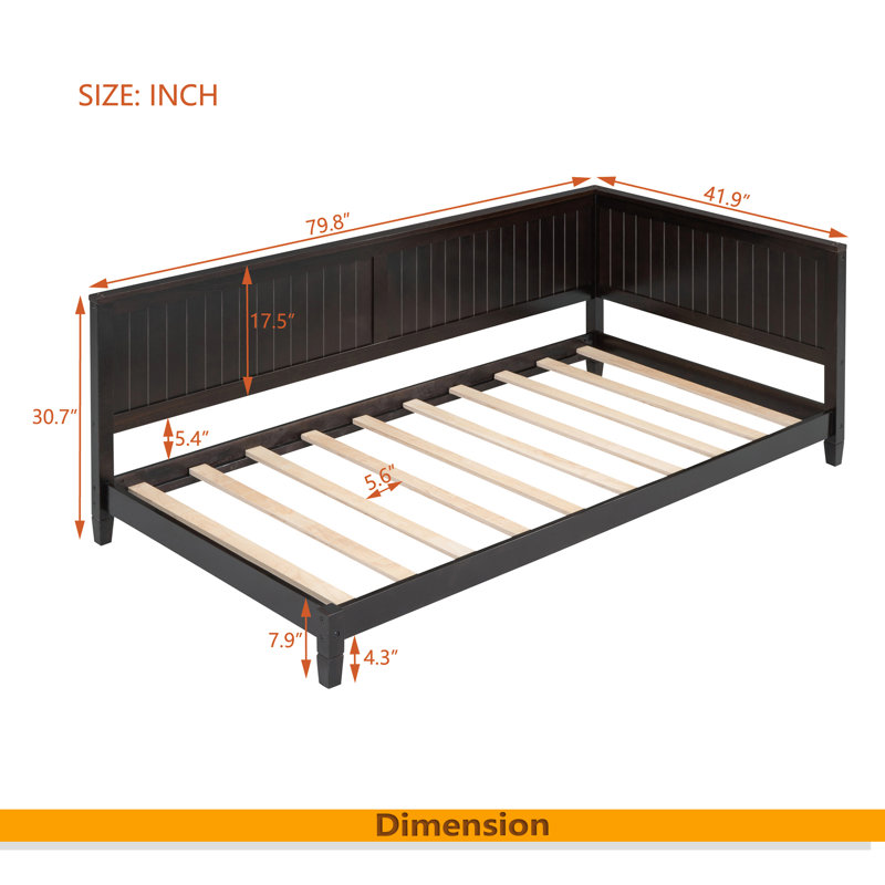 Wood Daybed/Sofa Bed, Twin, Espresso