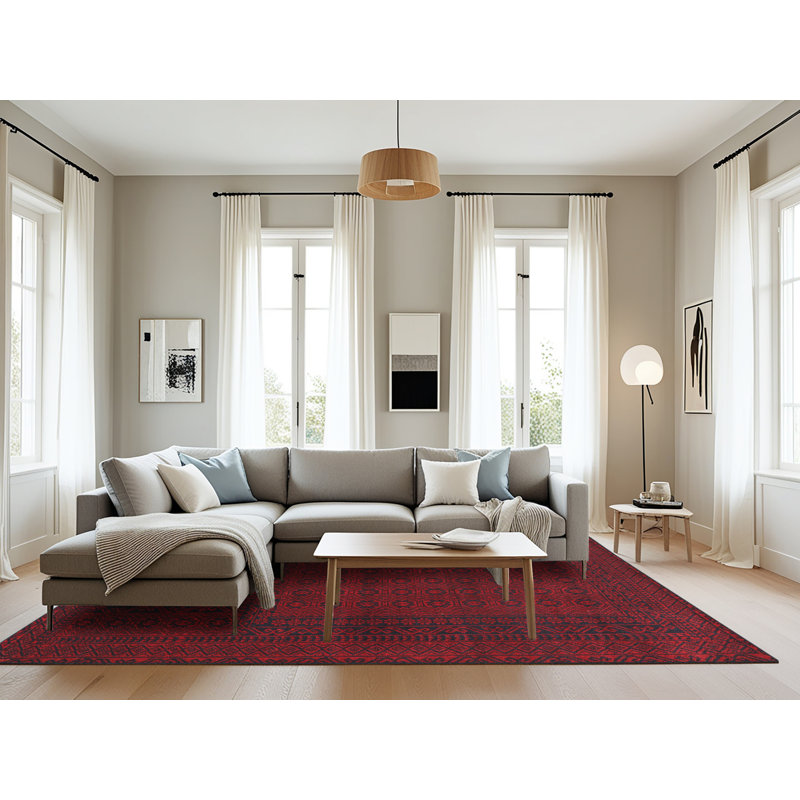 Tapis oriental rouge / bleu marine, Rectangle 8 pi x 10 pi