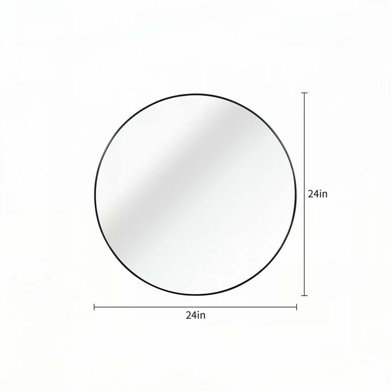 Miroir mural pour salle de bain, 24 po x 24 po, Noir