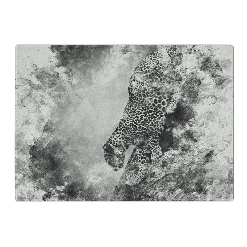 Leopard Vol.5 Watercolour Chopping Board, 28.5cm W x 39cm L