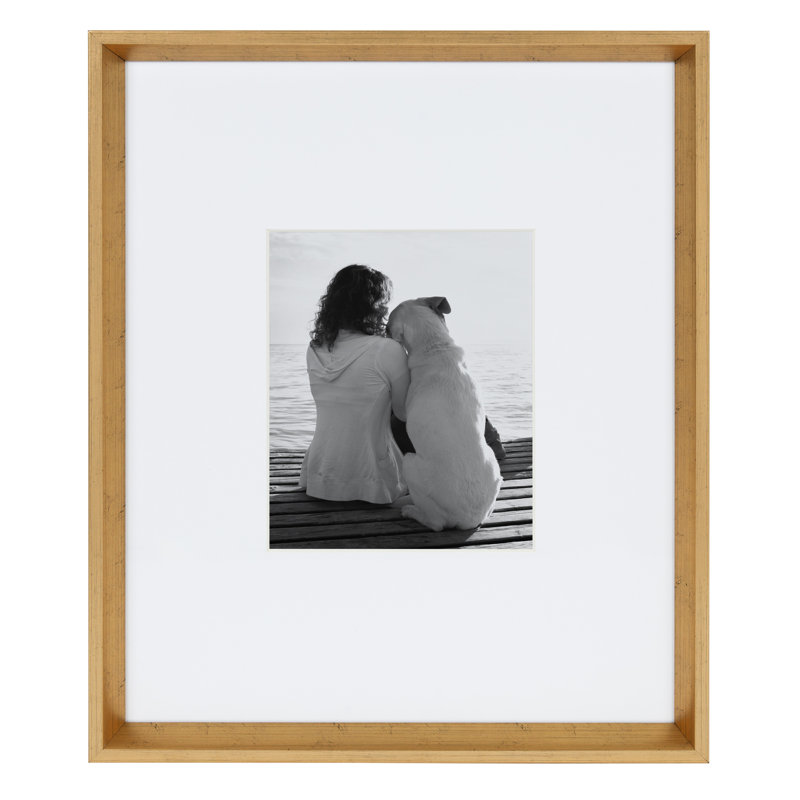 Baislee Matte Picture Frame - Set of 3 with Mat, Gold