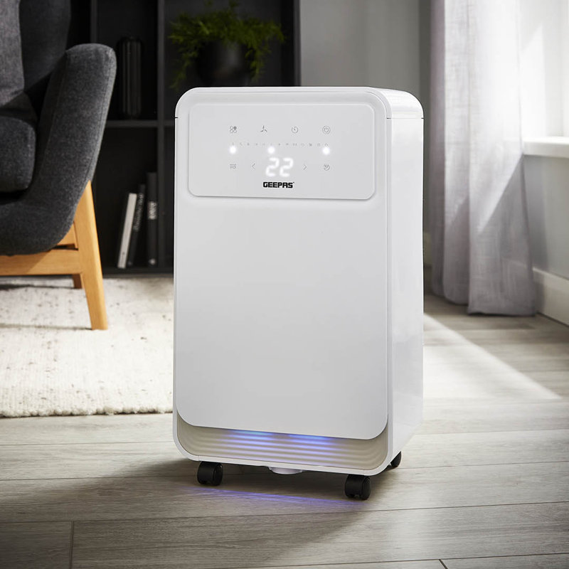 GEEPAS 12L/Day Dehumidifier – Portable Moisture Remover with Digital Display, 24H Timer, Continuous Drainage, Laundry Drying & Quiet Sleep Mode – Ideal for Damp, Condensation & Drying Clothes