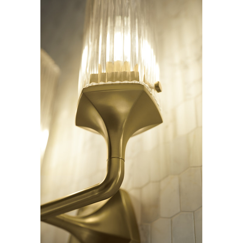Occasion 2 - Light Plug-in Armed Sconce, Brushed Moderne Brass