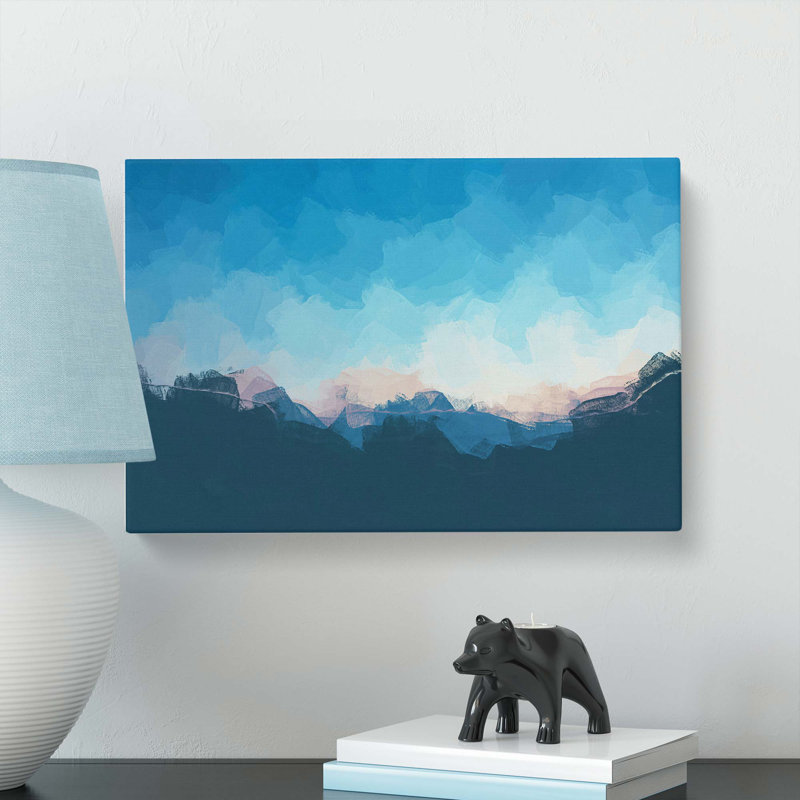 Over The Mountains In Abstract - Wrapped Canvas Painting, 60cm H x 91cm W x 3cm D