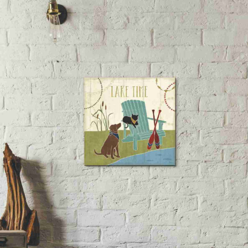 «Lake Pals IV» par Véronique Charron, art mural sur toile, H 12 po x l 12 po x P 0,75 po