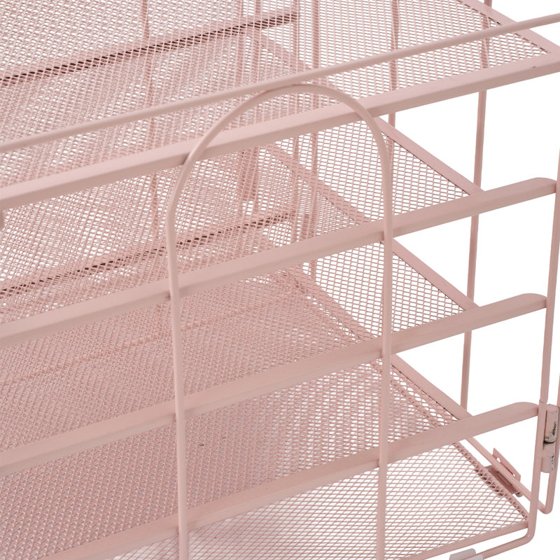 Metal Desk Organiser, Pink