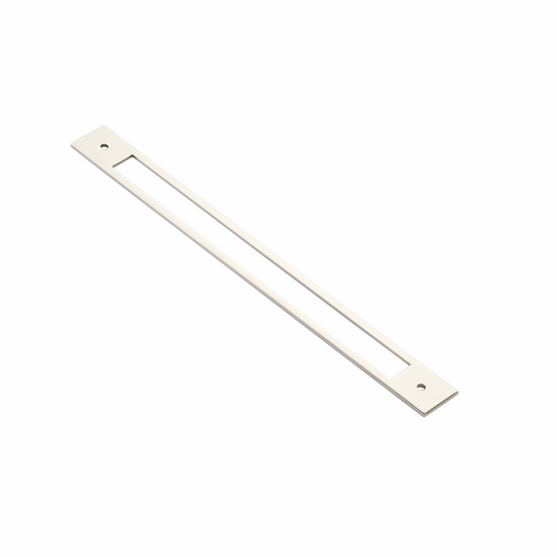 Plaque arrière pour poignées de tiroir / tiroir Emtek, H 11,25 po x l 1 po, Nickel poli