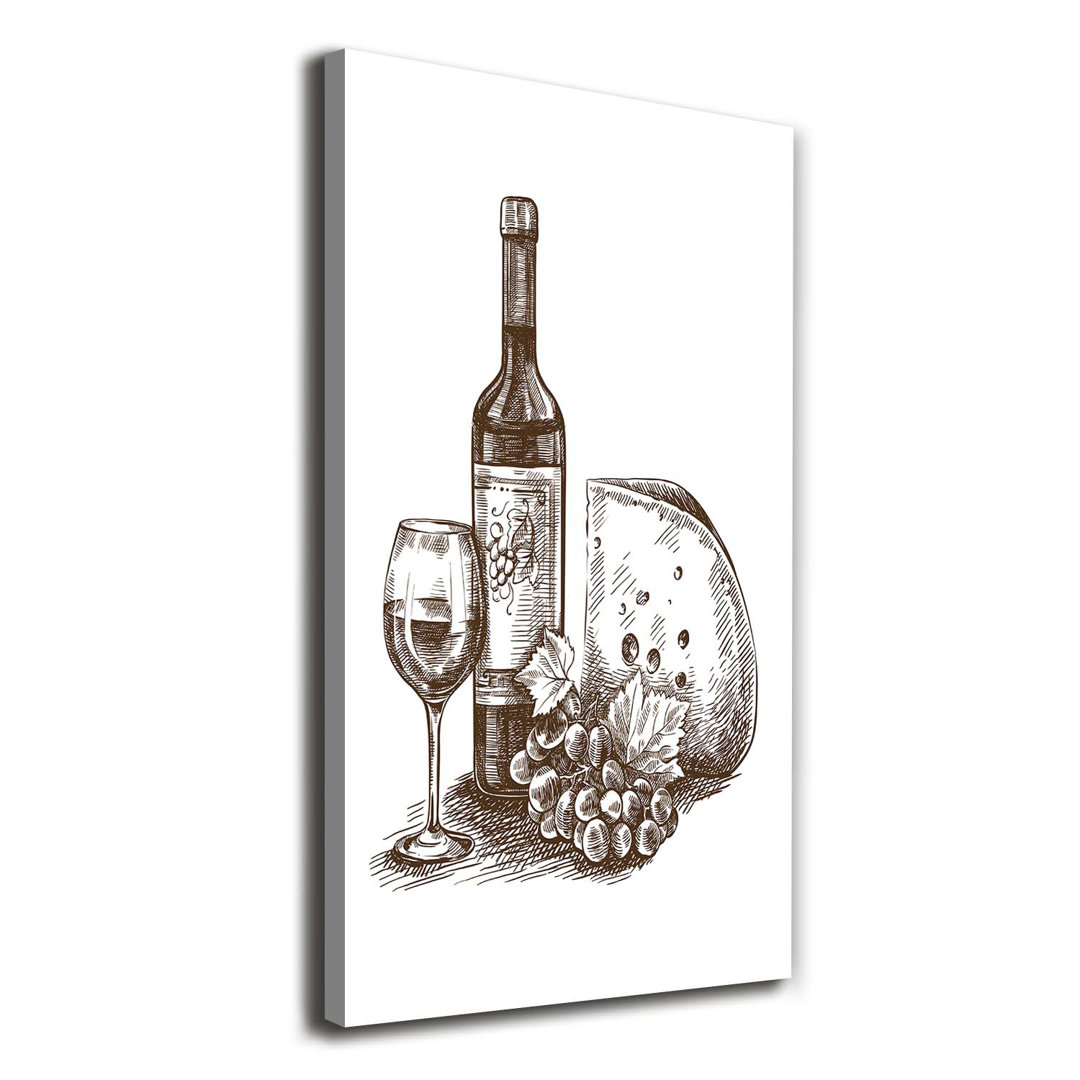 Wein und Snacks - Kunstdrucke auf Leinwand - Wrapped Canvas