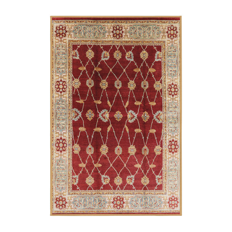Tapis oriental rouge / bleu Gosdon, Rectangle 7 pi x 9 pi