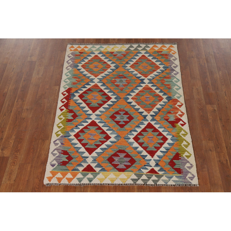 Tapis décoratif en laine South Western Kilim 3 x 5