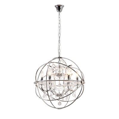 Lustre en cristal avec cage 6 lumières Beldin