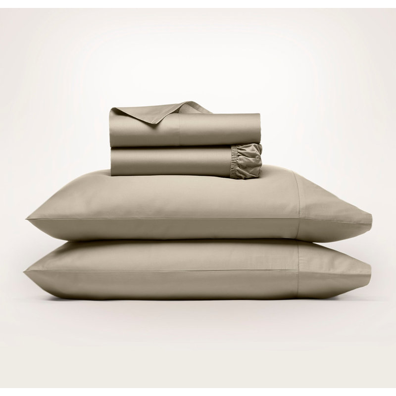 Signature Hemmed Sheet Set, King/Standard Sheet Set with 2 Pillowcases, Oak