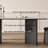 Vintage solid wood home black dining table set-110989206
