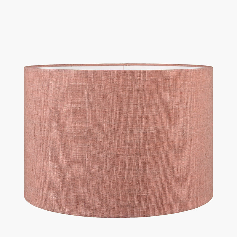 Edward 30cm H Linen Drum Lamp Shade ( Slip-On ), Apple Pink