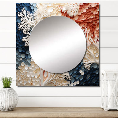 Grand miroir carré Jerson Coastal Coral Collage II - Under Water