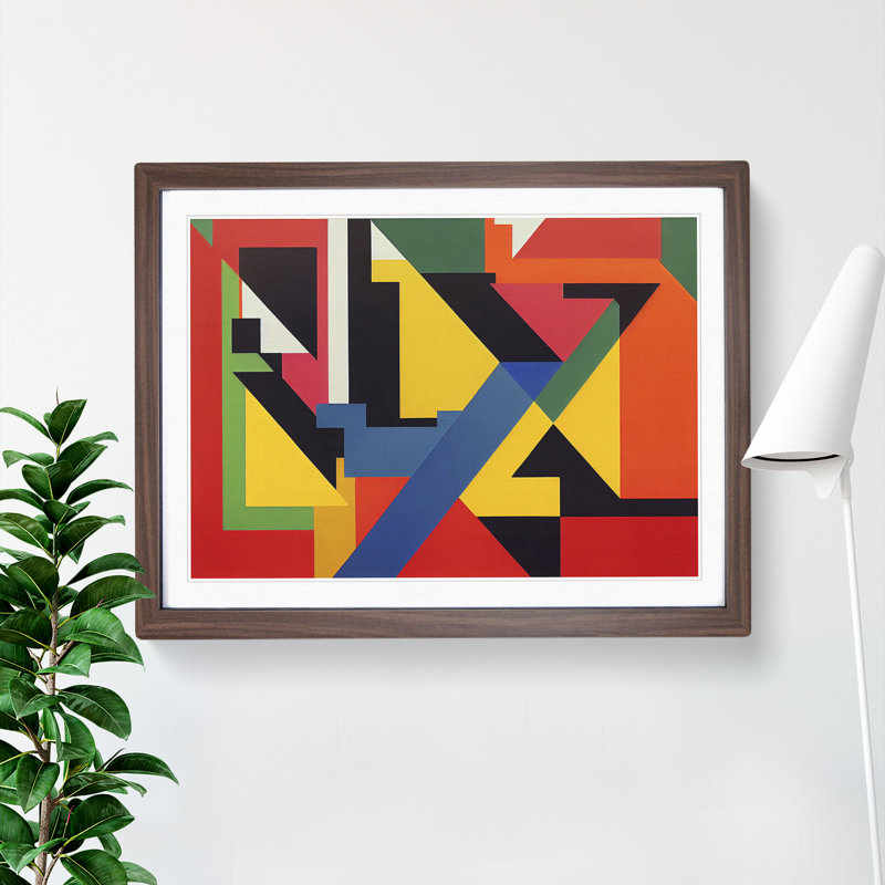 Abstract Bauhaus Vol.5 - Framed Print, 25cm H x 34cm W x 2cm D, Walnut