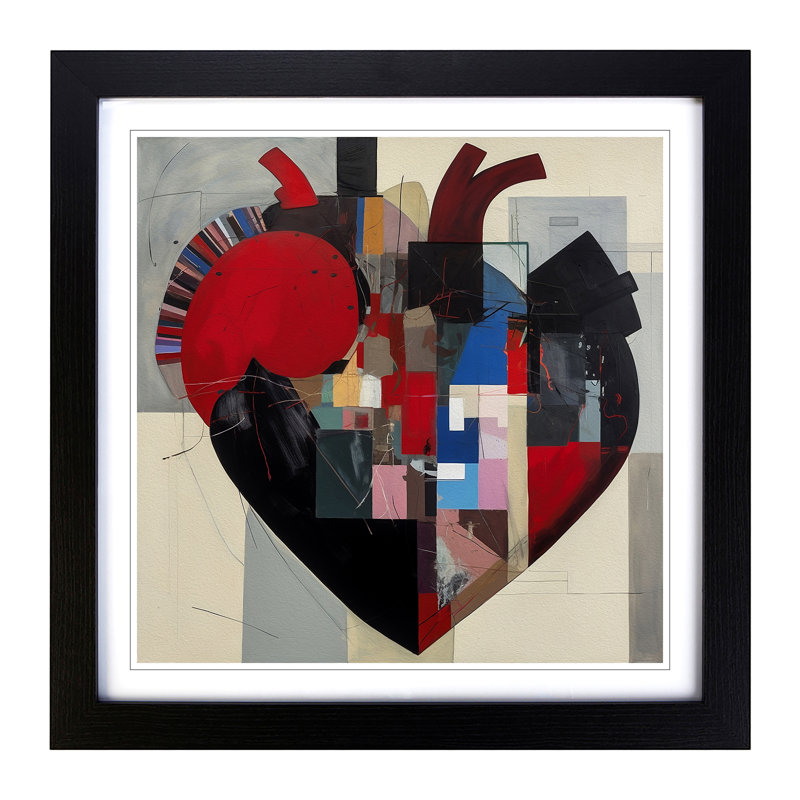 Anatomical Heart Suprematism - Framed Print, Black