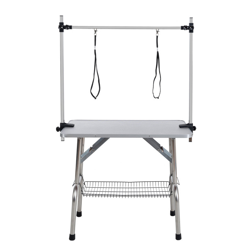 Table de toilettage de table H 65,5 po x l 42 po x P 23,6 po, 65.5" H x 36" W x 23.6" D, Gris