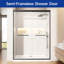 Porte en verre trempé transparent de 1/4 po x l 56 à 60 po x H 72 po avec quincaillerie noir mat-126173205-112950250